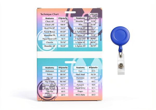 Generic X‑Ray Badge Buddy PVC Technique Card with Drawstring Blue-0