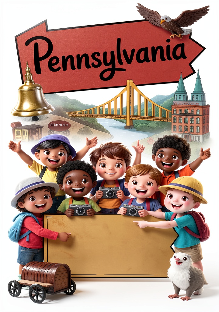 Installing Pennsylvania Kids Travel Guide Interactive Kindle Atlas by Amazon on a wooden desk