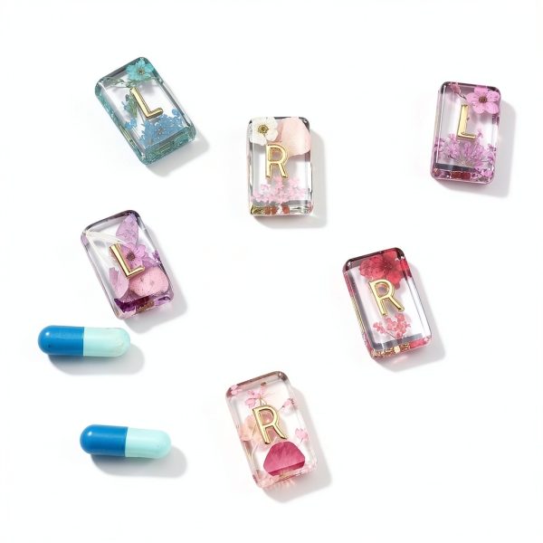 Jetec Flower Resin X Ray Marker Set 6 Piece with Lead L R Letters-5