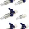 6PCS Luer 2 Way Valves Disposable Dual Port Stopcocks 2.11 x 0.71 inches Controls Liquid and Gas Flow Direction For School Projects Amateur DIY Experimental Research Projects-0