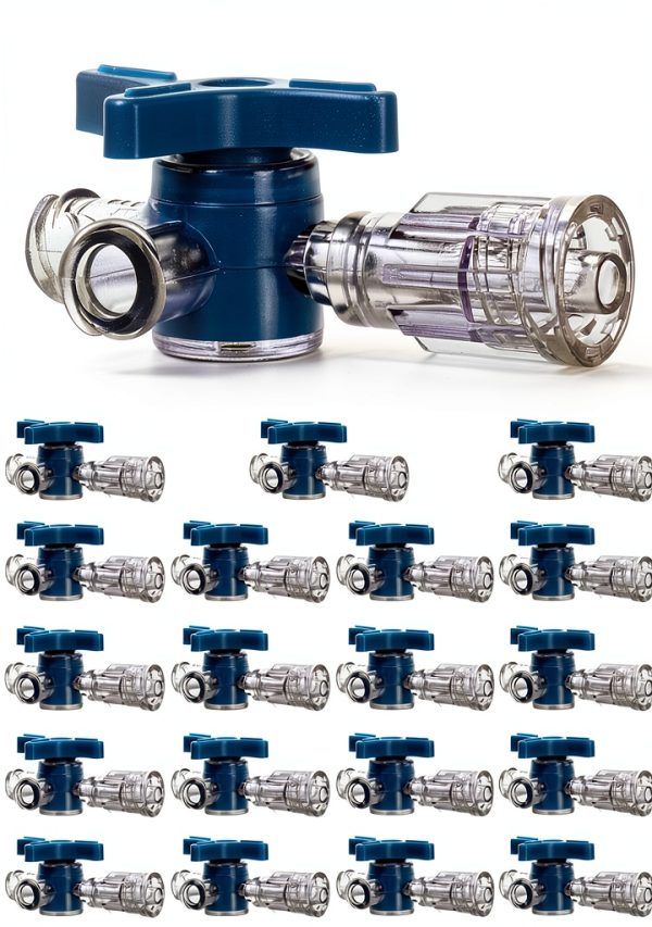 QWORK 3-Way Stopcocks Luer Connection Sterile 20 Pack Blue-6