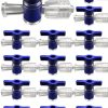 Two Way Stopcock Homaisson Luer Lock 15pcs Blue Handle with Lock Cap-0