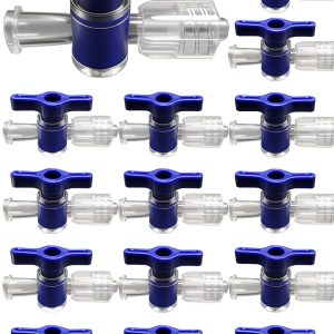 Two Way Stopcock Homaisson Luer Lock 15pcs Blue Handle with Lock Cap-0