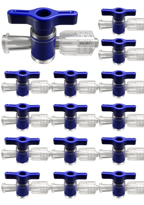 Two Way Stopcock Homaisson Luer Lock 15pcs Blue Handle with Lock Cap-0