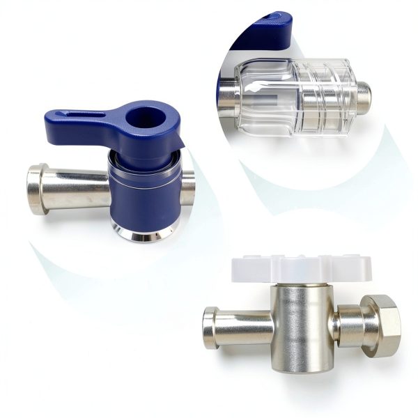 Two Way Stopcock Homaisson Luer Lock 15pcs Blue Handle with Lock Cap-2
