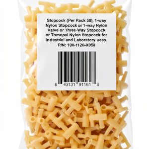 Nylon 1-Way Stopcocks by Tomopal Inc. 50ml Luer Fitting Pack of 50-0