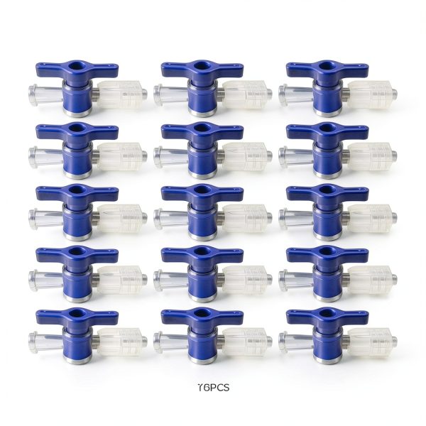 Two Way Stopcock Homaisson Luer Lock 15pcs Blue Handle with Lock Cap-4